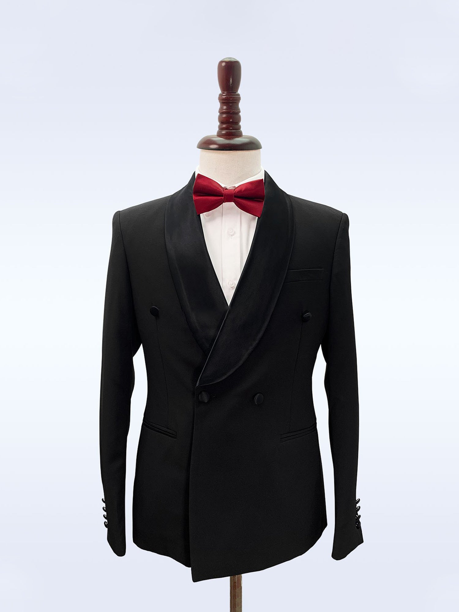 Shawl Lapel Three Buttons Double-Breasted Men Suit